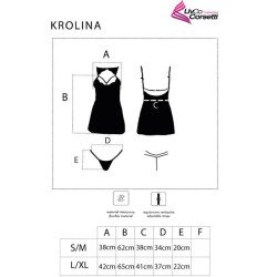 LIVCO CORSETTI FASHION - KROLINA LC 90734 CAMISETA + TANGA NEGRA S/M