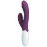 PRETTY LOVE - VIBRADOR DE CONEJO BESO DE MARIPOSA Y ESTIMULADOR DEL PUNTO G MORADO