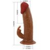 PRETTY LOVE - MARION HARNESS BRAGUITAS UNIVERSALES CON DILDO VIBRADOR DE 19 CM MARRÓN