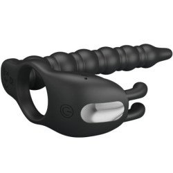 PRETTY LOVE - ANILLO PARA PENE BLACKNEY CON TAPÓN VIBRADOR NEGRO