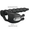 PRETTY LOVE - ANILLO PARA PENE BLACKNEY CON TAPÓN VIBRADOR NEGRO