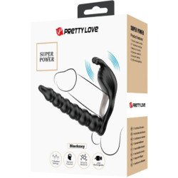 PRETTY LOVE - ANILLO PARA PENE BLACKNEY CON TAPÓN VIBRADOR NEGRO