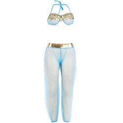 SUBBLIME - CONJUNTO DE LENCERÍA AZUL ESTILO INDIA L/XL