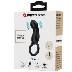PRETTY LOVE - ANILLO VIBRATORIO NEGRO TRAE CON ESTIMULADOR