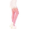 LEG AVENUE - MEDIAS CON ABERTURAS EN FORMA DE CORAZÓN Y LAZOS ROSAS