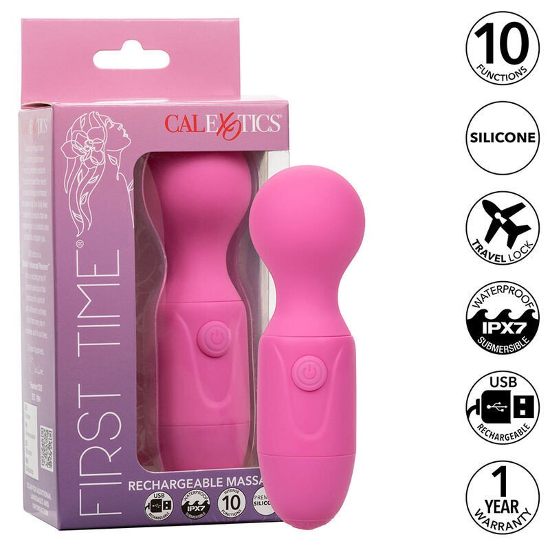 CALEXOTICS - PRIMER MASAJEADOR RECARGABLE CON 10 VIBRACIONES, COLOR ROSA