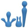 CALEXOTICS - KIT DE ALTA CALIDAD VIBRADORA VARITA 10 VIBRACIONES AZUL