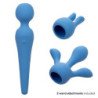 CALEXOTICS - KIT DE ALTA CALIDAD VIBRADORA VARITA 10 VIBRACIONES AZUL