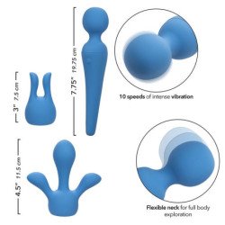 CALEXOTICS - KIT DE ALTA CALIDAD VIBRADORA VARITA 10 VIBRACIONES AZUL