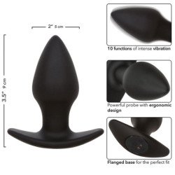 CALEXOTICS - TAPÓN ANAL PERFECTO ROCK BOTTOM 10 VIBRACIONES SILICONA NEGRA