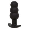 CALEXOTICS - TAPÓN ANAL CON CUENTAS ROCK BOTTOM 10 VIBRACIONES SILICONA NEGRA