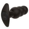 CALEXOTICS - TAPÓN ANAL CON CUENTAS ROCK BOTTOM 10 VIBRACIONES SILICONA NEGRA