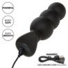 CALEXOTICS - TAPÓN ANAL CON CUENTAS ROCK BOTTOM 10 VIBRACIONES SILICONA NEGRA