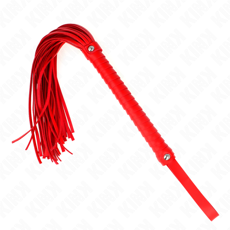 LÁTIGO KINK CON MANGO TEXTURIZADO ROJO DE 48,5 CM
