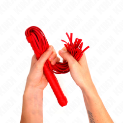 LÁTIGO KINK CON MANGO TEXTURIZADO ROJO DE 48,5 CM