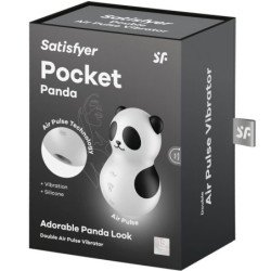 SATISFACTOR - ESTIMULADOR Y VIBRADOR DE BOLSILLO PANDA BLANCO Y NEGRO