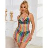 SUBBLIME - 952365 VESTIDO DE RED CON HOMBROS DESNUDOS ARCOÍRIS TALLA ÚNICA