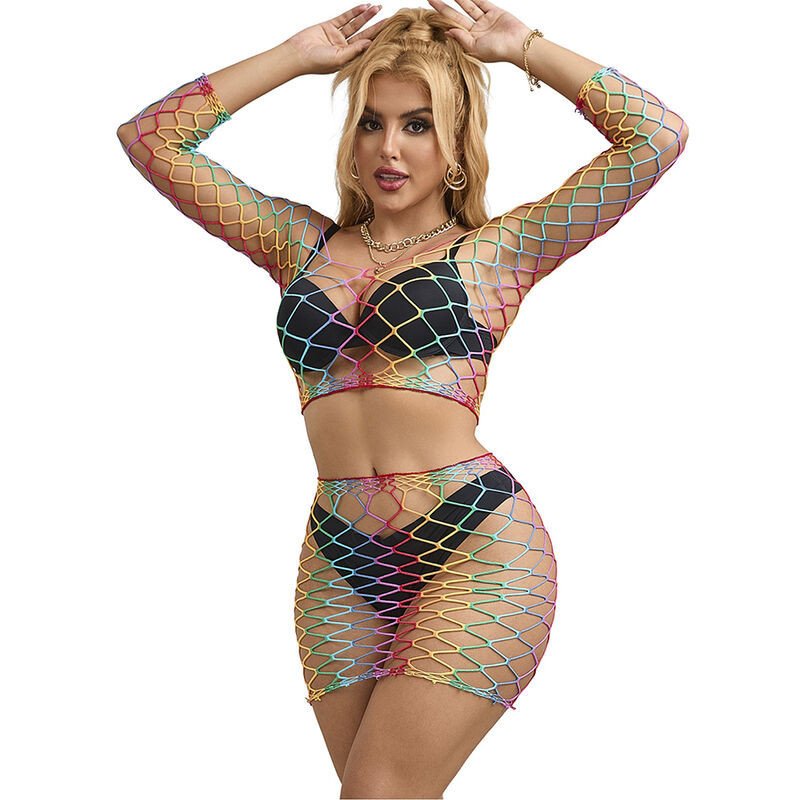 SUBBLIME - 952440 CONJUNTO DE 2 PIEZAS DE RED DE MANGA LARGA ARCOÍRIS TALLA ÚNICA