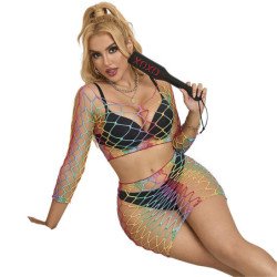 SUBBLIME - 952440 CONJUNTO DE 2 PIEZAS DE RED DE MANGA LARGA ARCOÍRIS TALLA ÚNICA