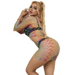 SUBBLIME - 952440 CONJUNTO DE 2 PIEZAS DE RED DE MANGA LARGA ARCOÍRIS TALLA ÚNICA