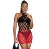 SUBBLIME - 952242 VESTIDO DE RED ELÁSTICA DEGRADADA ROJA Y NEGRA TALLA ÚNICA