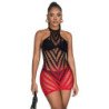 SUBBLIME - 952242 VESTIDO DE RED ELÁSTICA DEGRADADA ROJA Y NEGRA TALLA ÚNICA