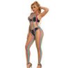 SUBBLIME - 952358 BODY STOCK DE MALLA ARCOÍRIS CON CUELLO HALTER XS/M