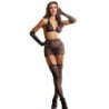 SUBBLIME - 952174 BODY DE RED CON GUANTES Y DIAMANTES NEGRO TALLA ÚNICA