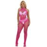 SUBBLIME - 952389 BODY SIN ENTREPIERNA DE RED Y ENCAJE CON CUELLO ALTO ROSA TALLA ÚNICA