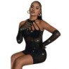 SUBBLIME - 952235 VESTIDO DE RED CON PEDRERÍA NEGRO TALLA ÚNICA