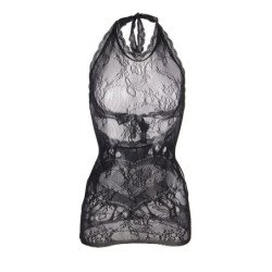 SUBBLIME - 952075 VESTIDO CORTO DE RED CON ESPALDA Y DETALLE DE CORAZÓN NEGRO TALLA ÚNICA