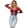 SUBBLIME - 952259 BODYSTOCKING DE REJILLA ELSTICO MANGA LARGA DEGRADADO ROJO Y NEGRO TALLA ÚNICA