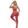 SUBBLIME - 952372 BODY SIN ENTREPIERNA DE RED Y ENCAJE CON CUELLO ALTO ROJO TALLA ÚNICA