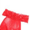 SUBBLIME - 952372 BODY SIN ENTREPIERNA DE RED Y ENCAJE CON CUELLO ALTO ROJO TALLA ÚNICA