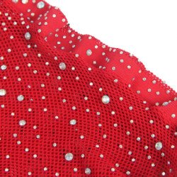 SUBBLIME - 952181 BODY DE RED CON GUANTES Y DIAMANTES ROJO TALLA ÚNICA