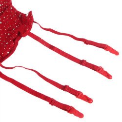 SUBBLIME - 952181 BODY DE RED CON GUANTES Y DIAMANTES ROJO TALLA ÚNICA