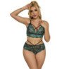 SUBBLIME - 954086 SUJETADOR + BRAGUITAS DE ENCAJE VERDE S/M
