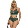 SUBBLIME - 954086 SUJETADOR + BRAGUITAS DE ENCAJE VERDE S/M
