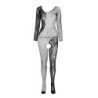 PASSION - BS 107 BODY STOCKING BLANCO TALLA ÚNICA