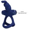 PRETTY LOVE - ANILLO VIBRATORIO DOBLE LUCHITO AZUL CONEJO