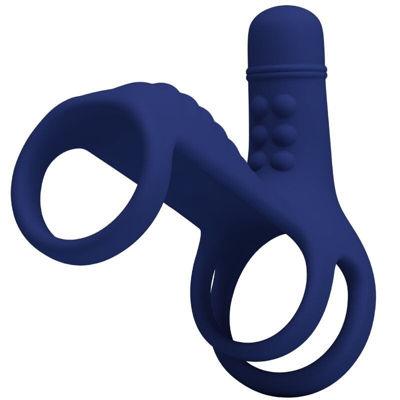 PRETTY LOVE - ANILLO VIBRATORIO ELISH CON EXTENSIÓN AZUL