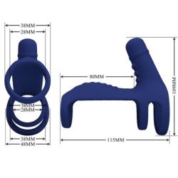 PRETTY LOVE - ANILLO VIBRATORIO ELISH CON EXTENSIÓN AZUL