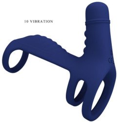 PRETTY LOVE - ANILLO VIBRATORIO ELISH CON EXTENSIÓN AZUL