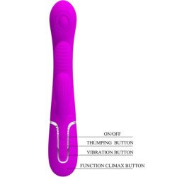PRETTY LOVE - SHANIA VIBRADOR MULTIFUNCIÓN TRIPLE CONEJO ROSA