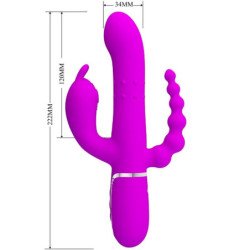 PRETTY LOVE - VIBRADOR TRIPLE MULTIFUNCIÓN CAMMY 4 EN 1 ROSA