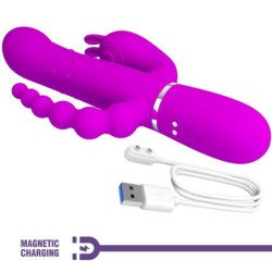 PRETTY LOVE - VIBRADOR TRIPLE MULTIFUNCIÓN CAMMY 4 EN 1 ROSA