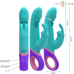 INTENSO - VIBRADOR MONICA RABBIT CON ESTIMULADOR G ROTATIVO AZUL