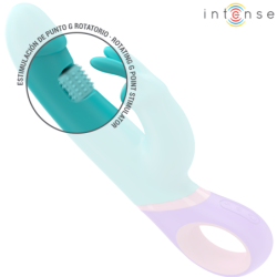 INTENSO - VIBRADOR MONICA RABBIT CON ESTIMULADOR G ROTATIVO AZUL