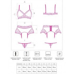 LIVCO CORSETTI FASHION - NAHIR LC 20214 SUJETADOR + BRAGUITA + LIGUERO TALLA S/M