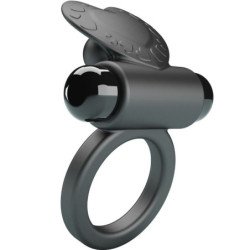 PRETTY LOVE - ANILLO VIBRADOR DEBONAIRE CONEJO 10 VIBRACIONES NEGRO